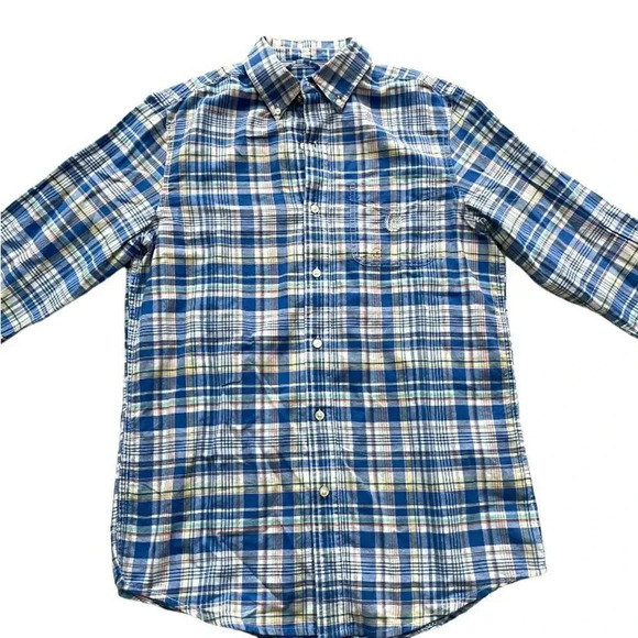 CHAPS Men's Long Sleeve Blue Plaid Cotton Button Down Shirt Men’s size S NWT - Picture 3 of 13